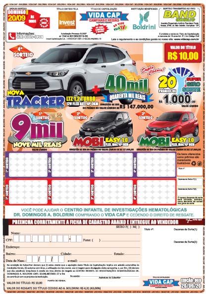 Premiações do vida cap dessa semana 20-09-2020